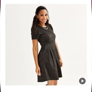 Draper James Elegant Black Dress with Gold Accents
